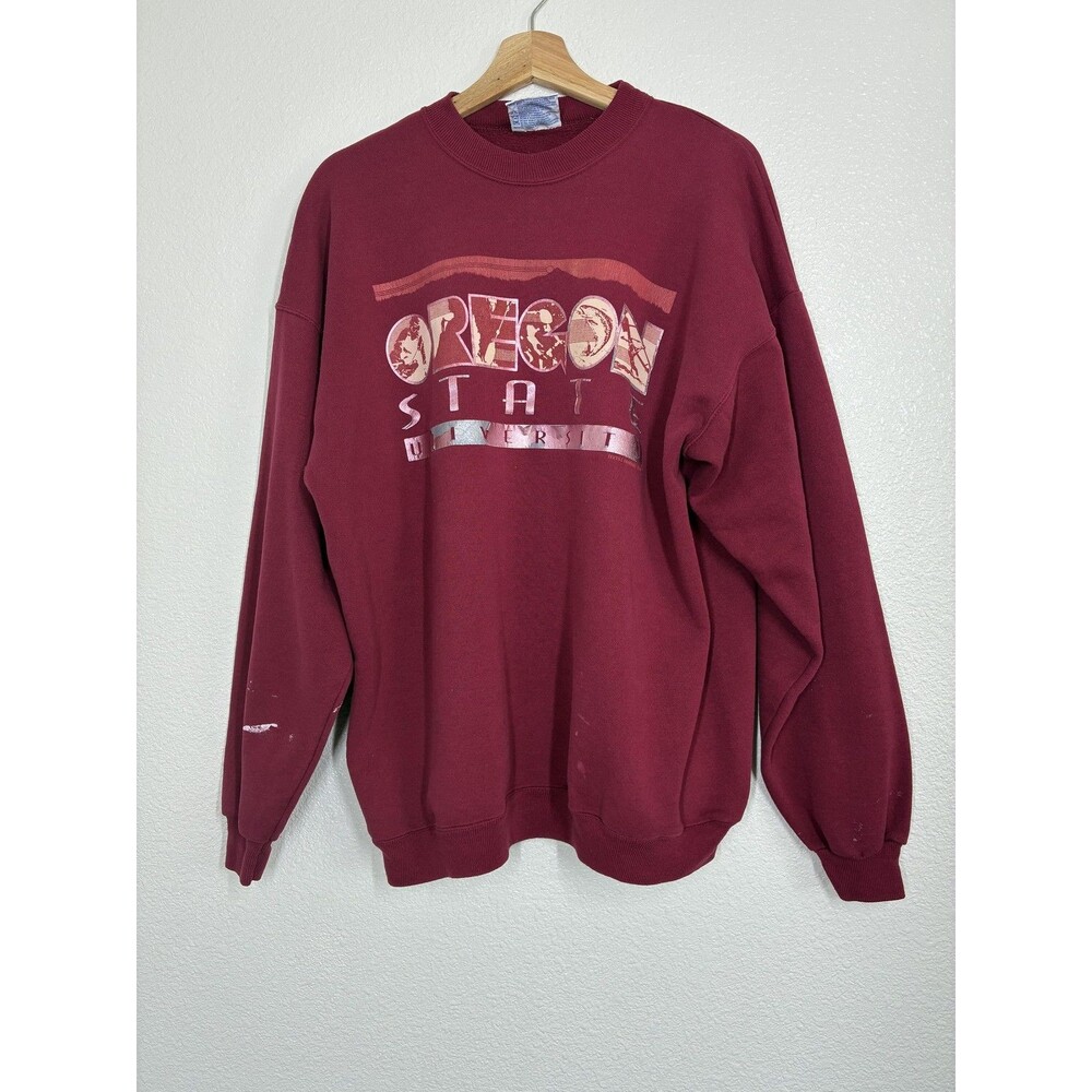 Vintage Oregon State Beavers Sweatshirt Mens XL Red NCAA Hanes Made USA 90s
